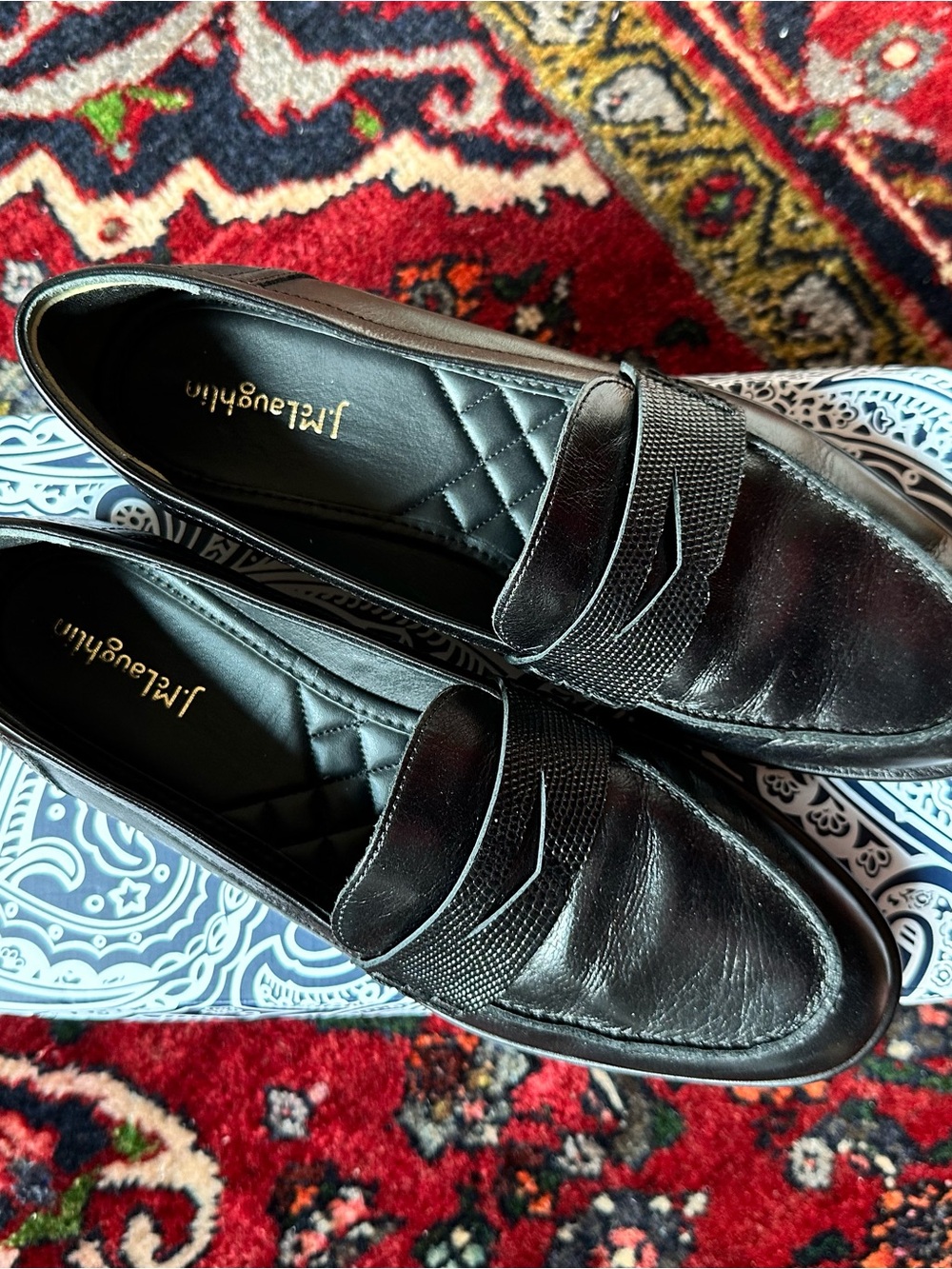Women’s Black Leather Slip-On Loafers
